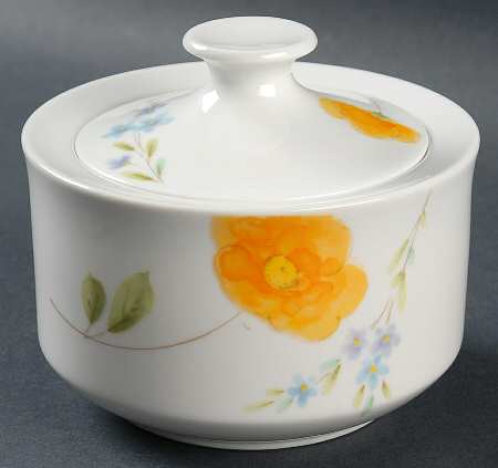 Dancing Flowers Sugar Bowl & Lid