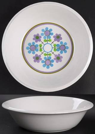 Dancing Flower 9" Round Vegetable Bowl
