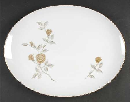 Damask Rose 16" Oval Serving Platter