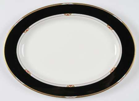Deco Black 15" Oval Serving Platter