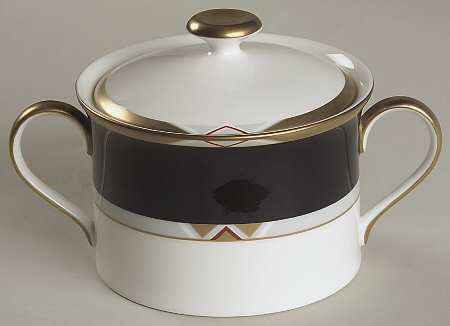 Deco Black Sugar Bowl & Lid