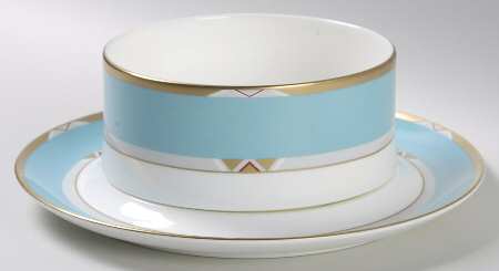 Deco Turquoise Gravy Boat & Underplate