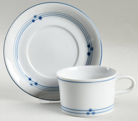 Disco Blue Flat Cup & Saucer Set