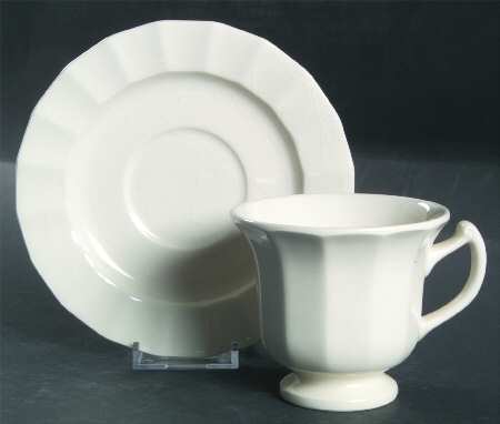 Dover White Footed Cup & Saucer Set