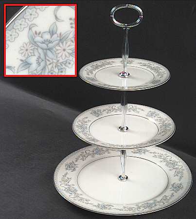 Dresden Rose 13 7/8"-14 1/4" 3-Tiered Serving Tray(DP,SP,BB) HC