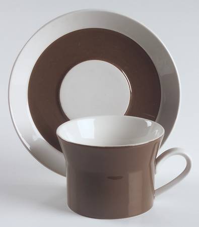 Duplex Brown Flat Cup & Saucer Set