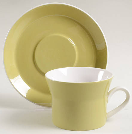 Duplex Green Flat Cup & Saucer Set