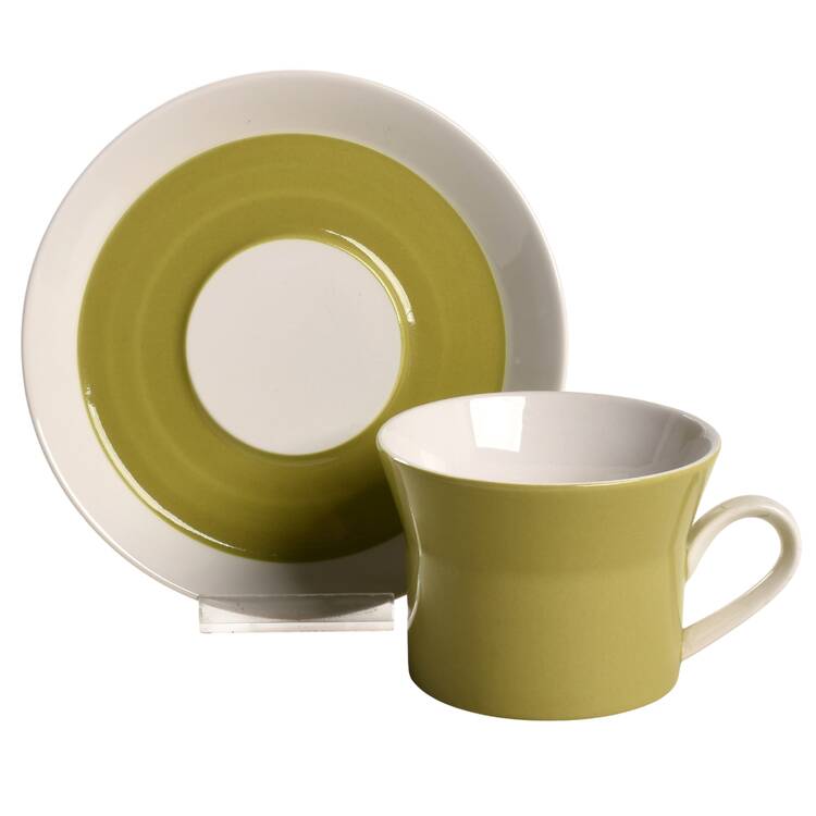 Duplex Green Flat Cup & Saucer Set