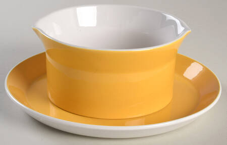 Duplex Yellow Gravy Boat & Underplate