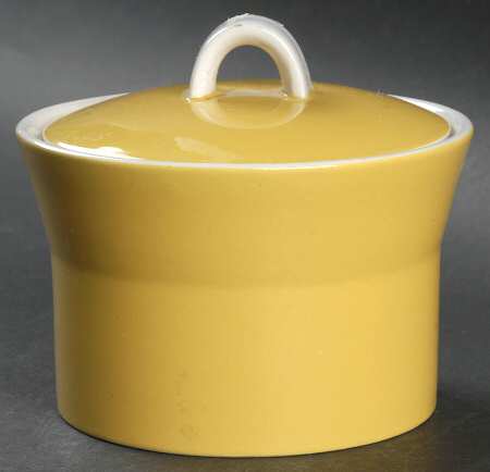 Duplex Yellow Sugar Bowl & Lid