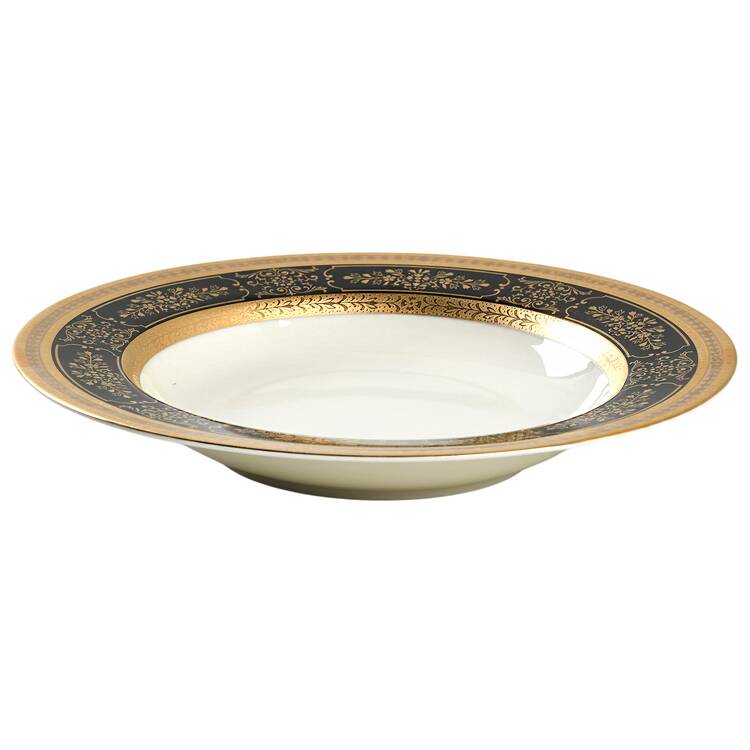 Dynasty Black Rim Soup Bowl