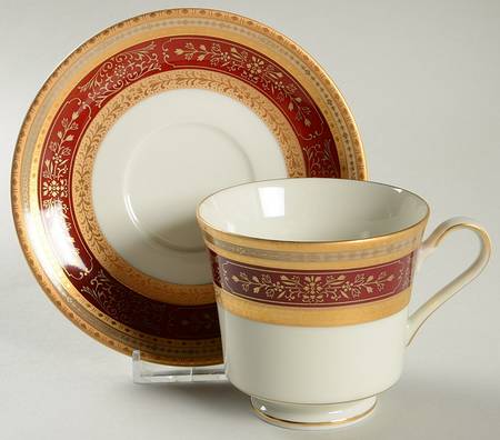 Dynasty Red Footed Cup & Saucer Set