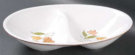Early Morn 10" Oval Divided Vegetable Bowl