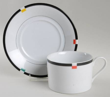Ebony Accent Flat Cup & Saucer Set