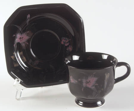 Ebony Garden Footed Cup & Saucer Set