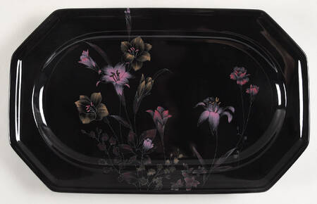 Ebony Garden 14" Oval Serving Platter
