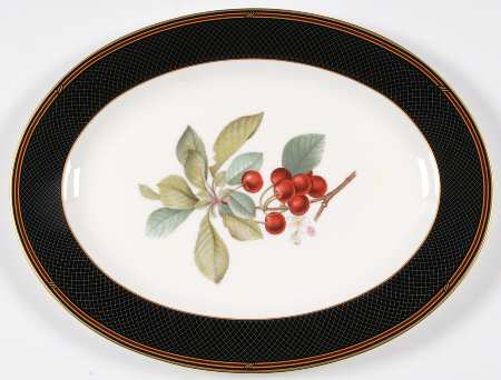 Ebony Garden 14" Oval Serving Platter