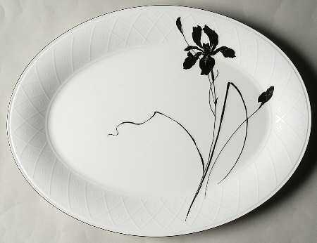 Ebony Iris 14" Oval Serving Platter