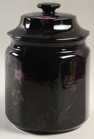 Ebony Meadow Large Canister & Lid