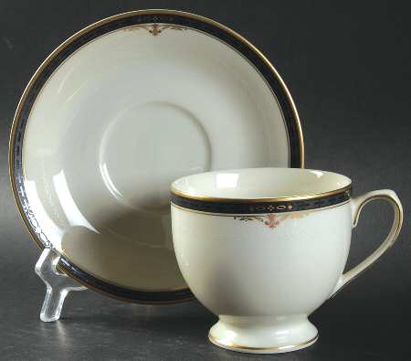 Ebony Manor Footed Cup & Saucer Set