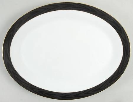 Ebony Moire 14" Oval Serving Platter