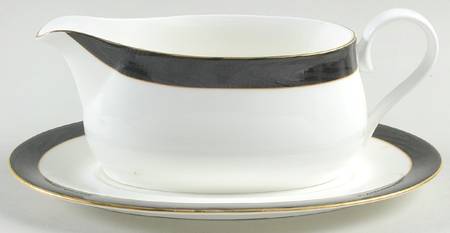 Ebony Moire Gravy Boat & Underplate