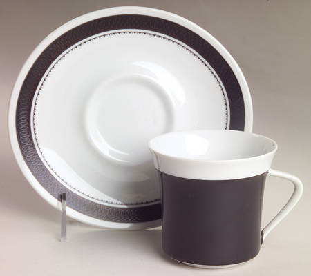 Ebony Flat Cup & Saucer Set