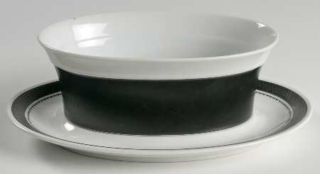 Ebony Gravy Boat & Underplate
