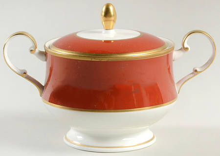Egyptian Terra Cotta Sugar Bowl & Lid