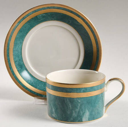 Emerald Florentine Flat Cup & Saucer Set by Mikasa