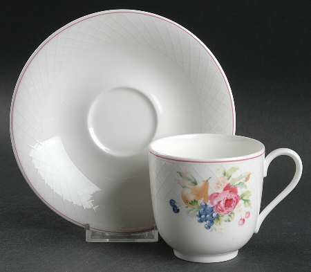English Bouquet Flat Cup & Saucer Set