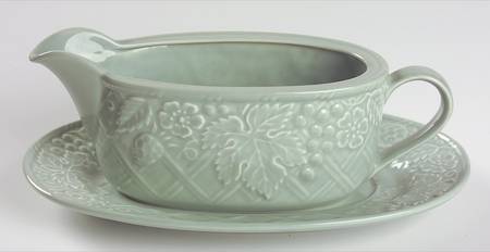 English Countryside Celadon Gravy Boat & Underplate