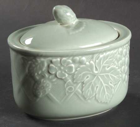 English Countryside Celadon Sugar Bowl & Lid