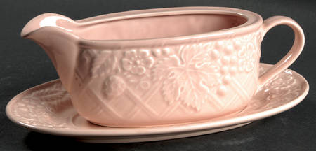 English Countryside Pink Gravy Boat & Underplate