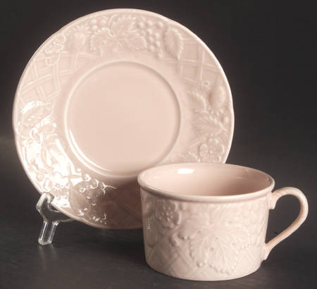 English Countryside Pink Flat Cup & Saucer Set