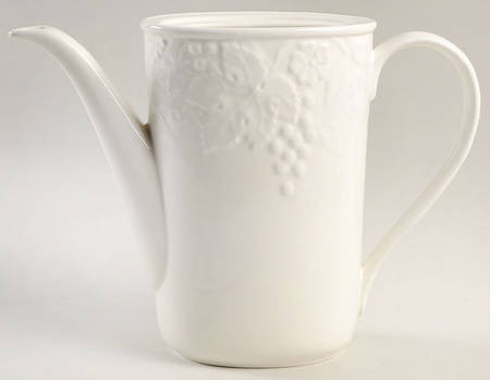 English Countryside White Coffee Pot No Lid