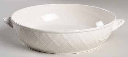 English Countryside White 1.25 Qt Round Casserole No Lid
