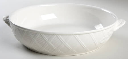 English Countryside White 2 Qt Round Covered Casserole No Lid