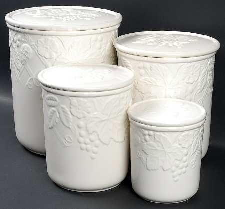English Countryside White (4 Piece) Canister Set (Box Set)