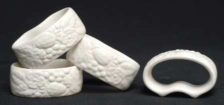 English Countryside White Napkin Ring - Set of 4