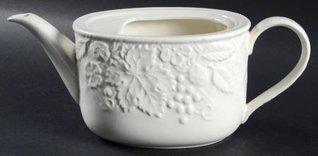English Countryside White Teapot No Lid