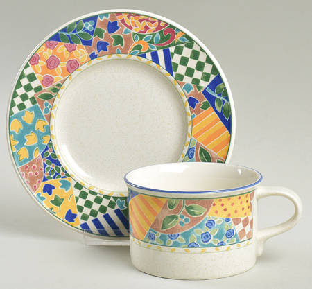 English Quilt Flat Cup & Saucer Set