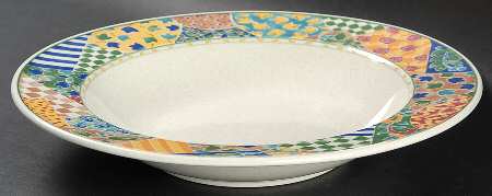 English Quilt Large Rim Soup Bowl