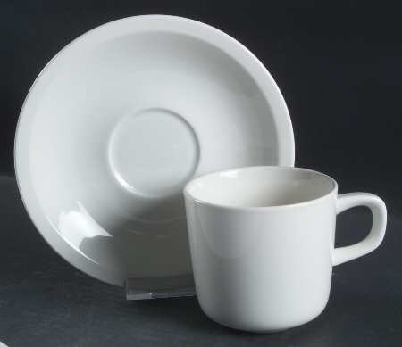 Epiqure White Flat Cup & Saucer Set