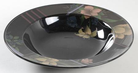 Evening Floret Large Rim Soup Bowl