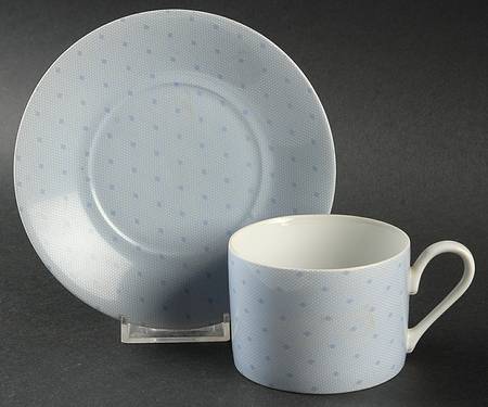 Evening Lace Blue Flat Cup & Saucer Set