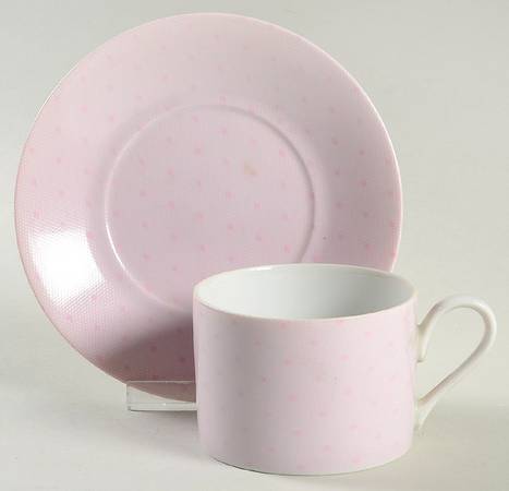 Evening Lace Pink Flat Cup & Saucer Set