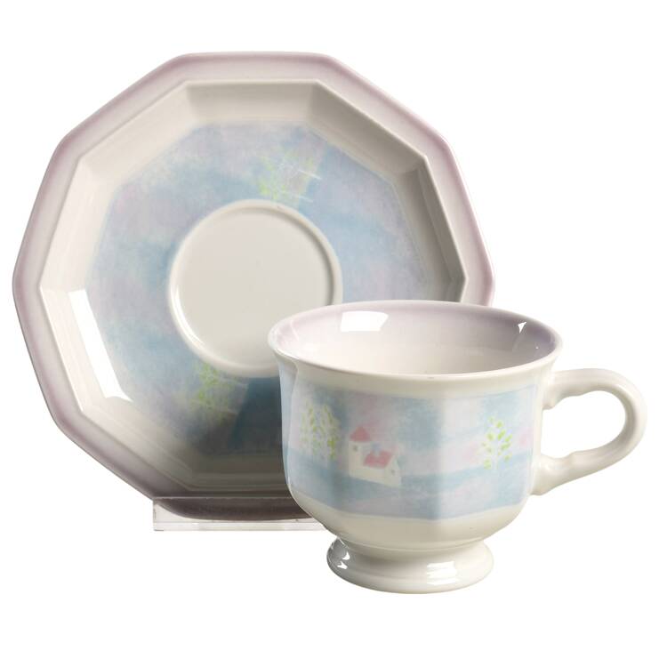 Evening Sky Footed Cup & Saucer Set