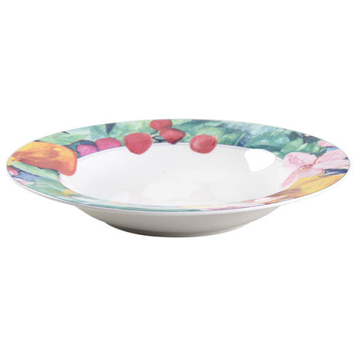 Exotic Garden Large Rim Soup Bowl