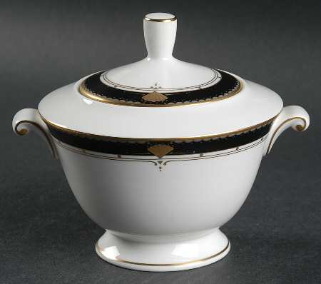 Fanfare Black Sugar Bowl & Lid